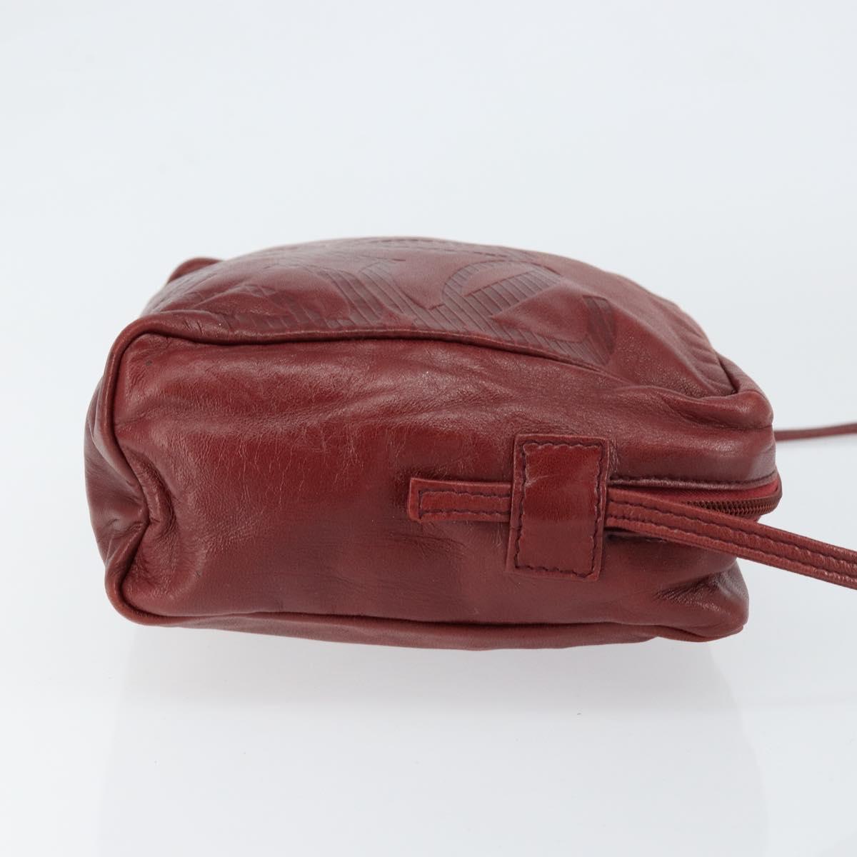 LOEWE Anagram Shoulder Bag Leather Bordeaux Auth 148431