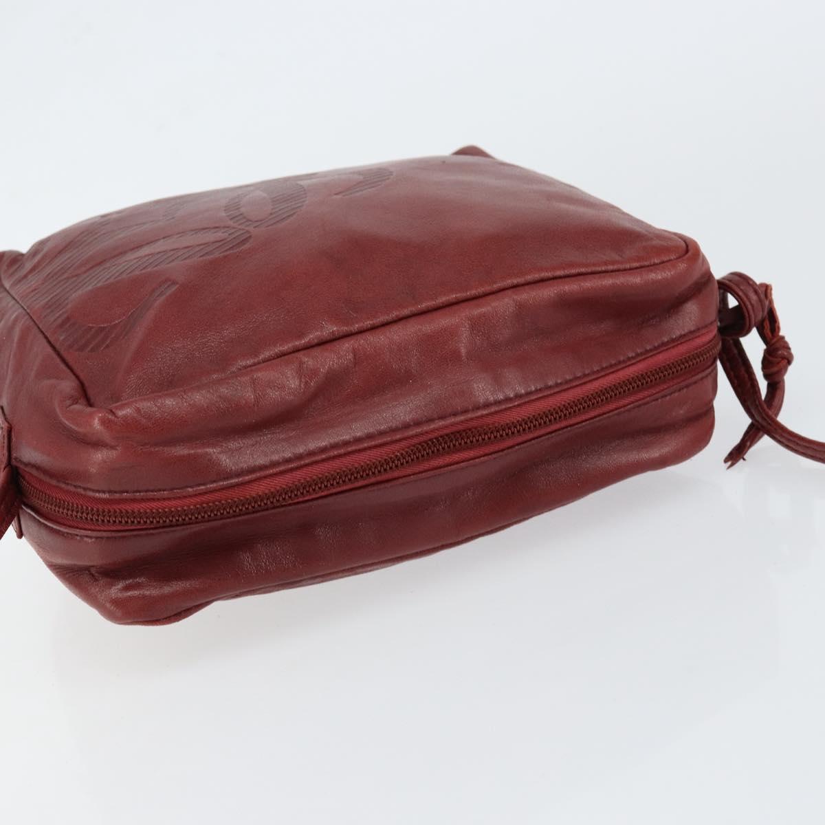 LOEWE Anagram Shoulder Bag Leather Bordeaux Auth 148431