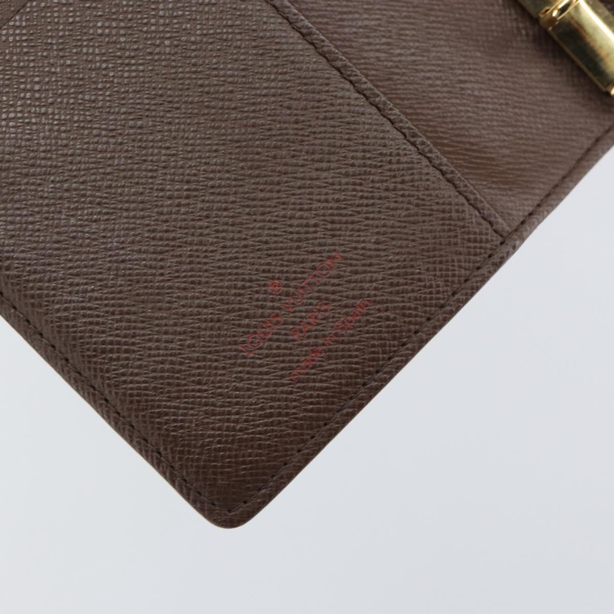 LOUIS VUITTON Damier Ebene Agenda PM Day Planner Cover R20700 LV Auth 148433