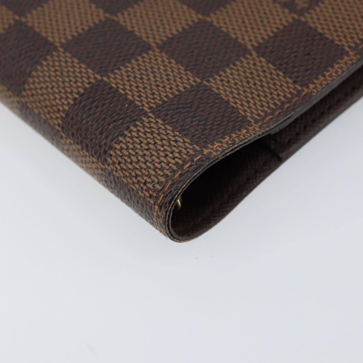 LOUIS VUITTON Damier Ebene Agenda PM Day Planner Cover R20700 LV Auth 148433A