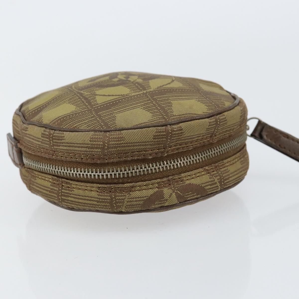 CHANEL New Travel line Pouch Nylon Beige CC Auth 148436