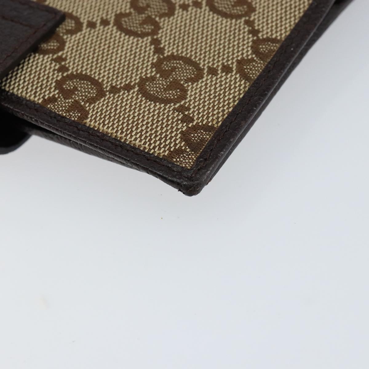 GUCCI GG Canvas Day Planner Cover Beige Silver 115240 Auth 148437