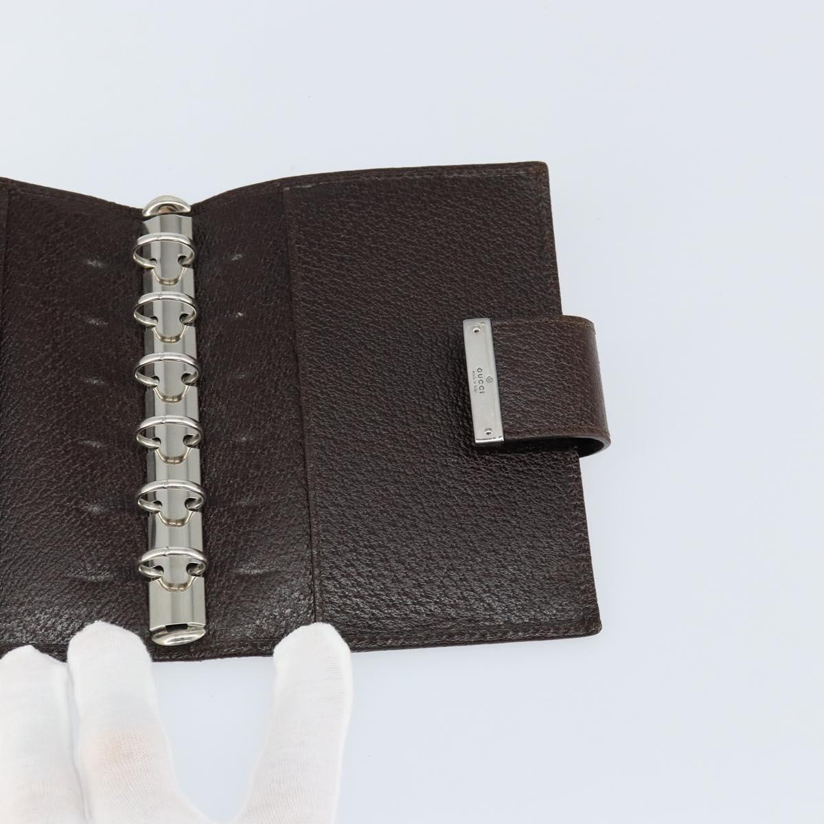 GUCCI GG Canvas Day Planner Cover Beige Silver 115240 Auth 148437