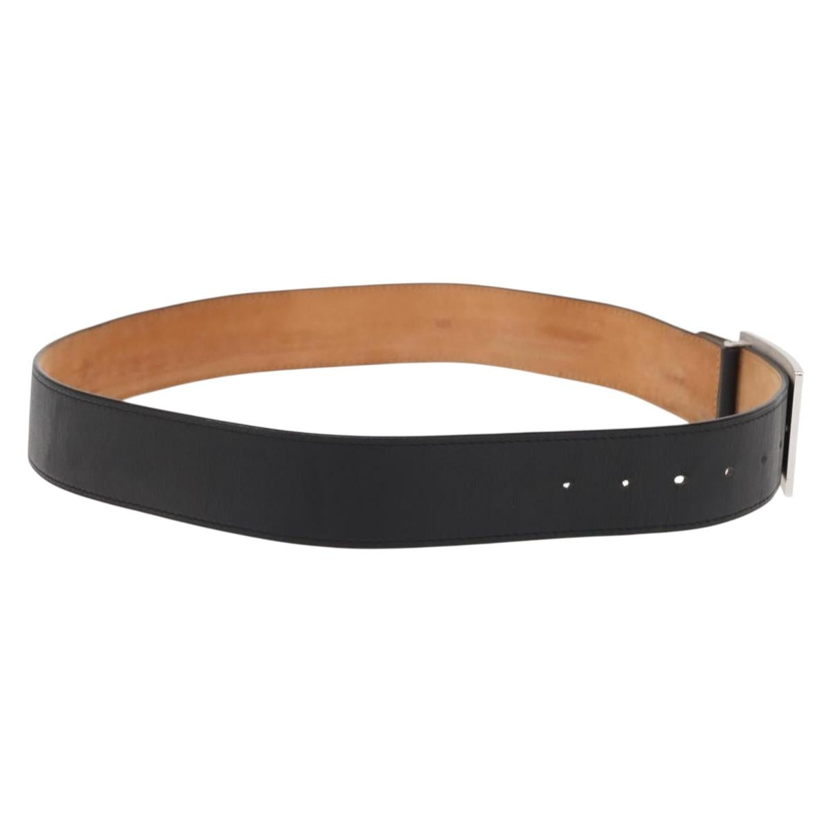 LOUIS VUITTON Ceinture jeans Belt Leather 40.9"" Black LV Auth 148441