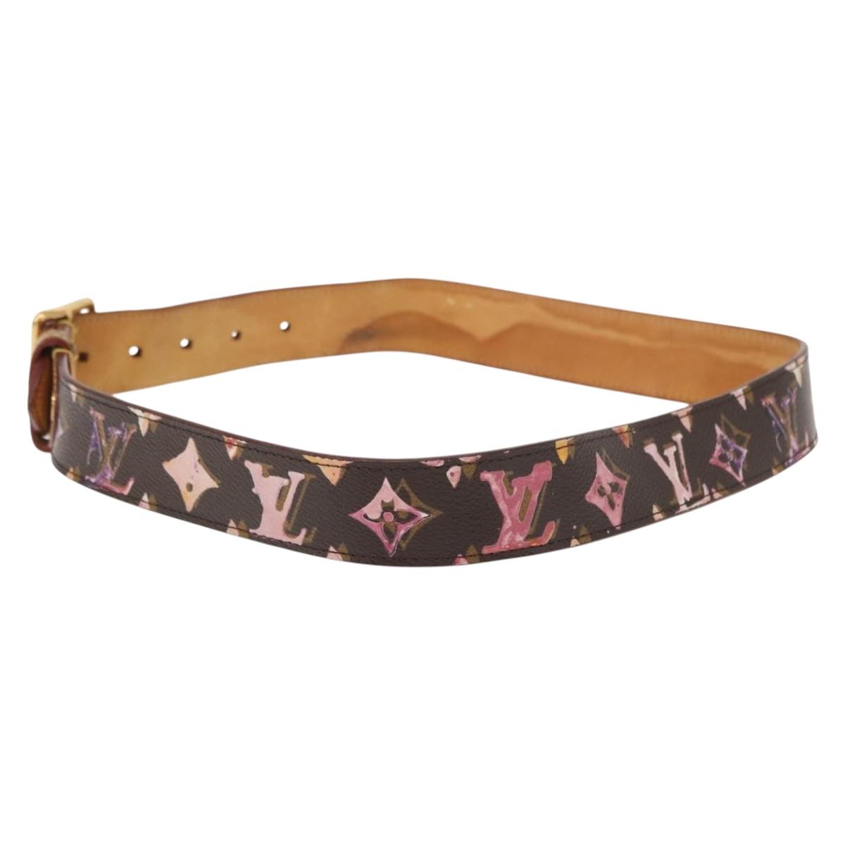 LOUIS VUITTON Monogram Watercolor Ceinture Belt 34.6"" M9622 LV Auth 148442