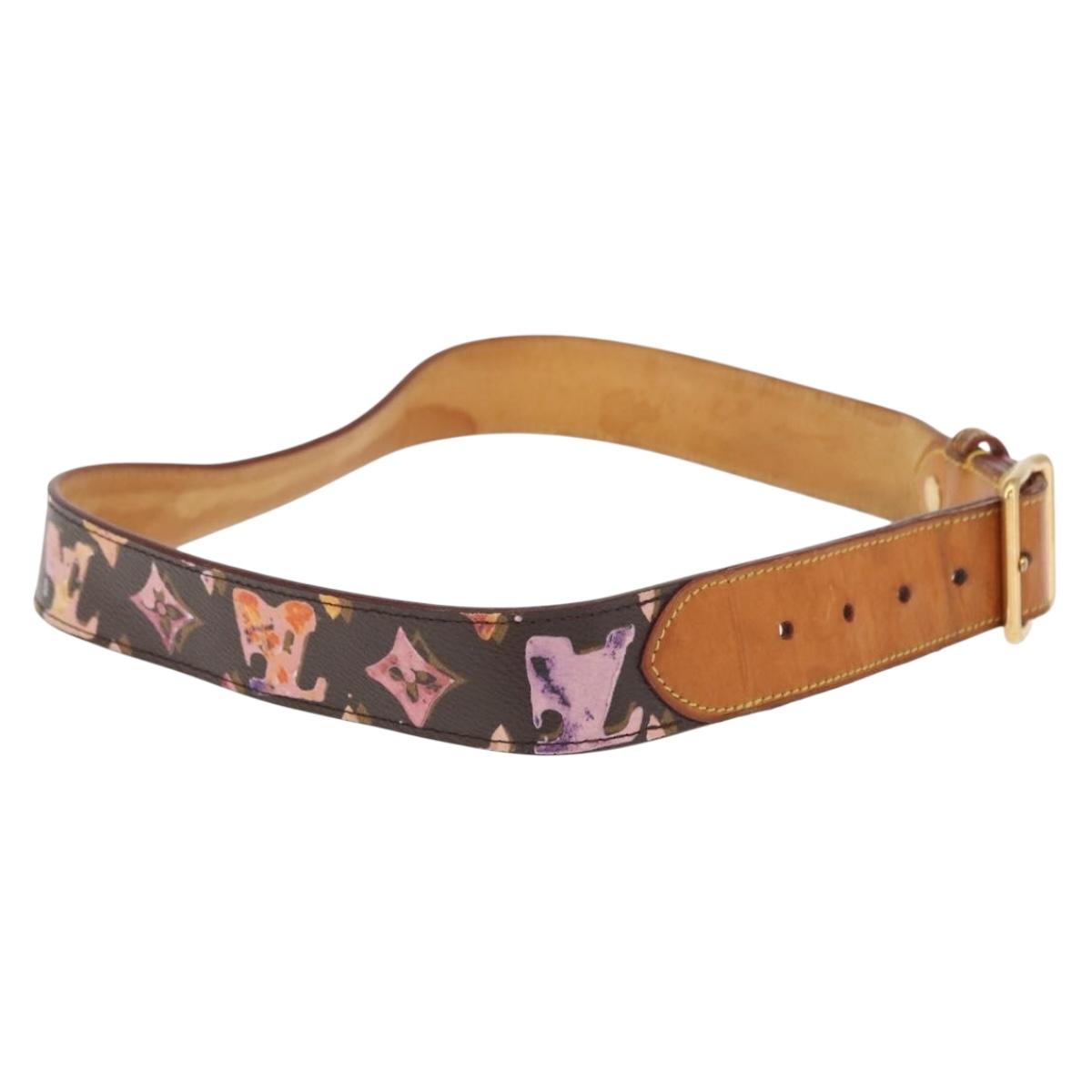 LOUIS VUITTON Monogram Watercolor Ceinture Belt 34.6"" M9622 LV Auth 148442