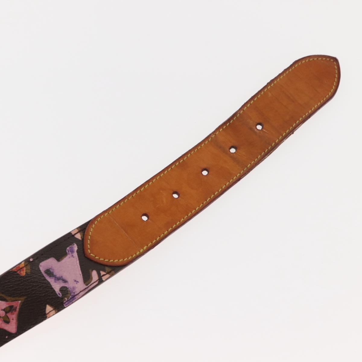LOUIS VUITTON Monogram Watercolor Ceinture Belt 34.6"" M9622 LV Auth 148442