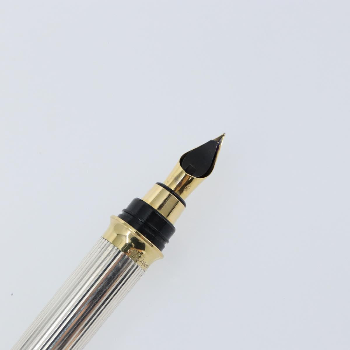 S.T. DUPONT Fountain Pen metal Silver tone Auth 148443
