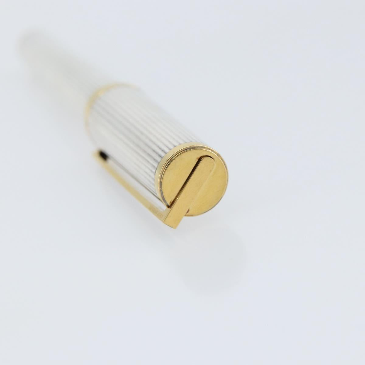 S.T. DUPONT Fountain Pen metal Silver tone Auth 148443