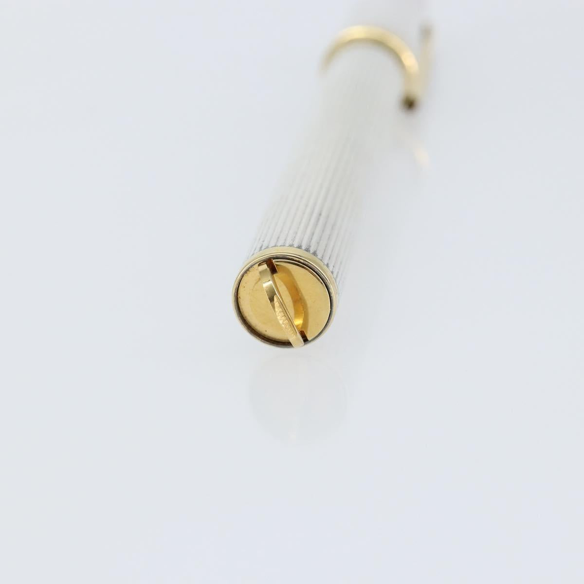 S.T. DUPONT Fountain Pen metal Silver tone Auth 148443