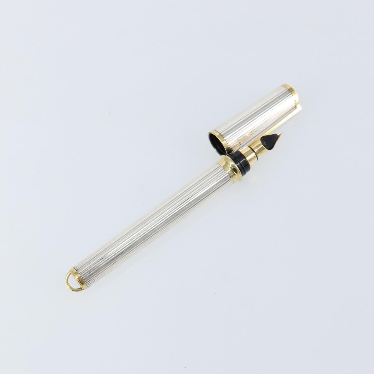 S.T. DUPONT Fountain Pen metal Silver tone Auth 148443