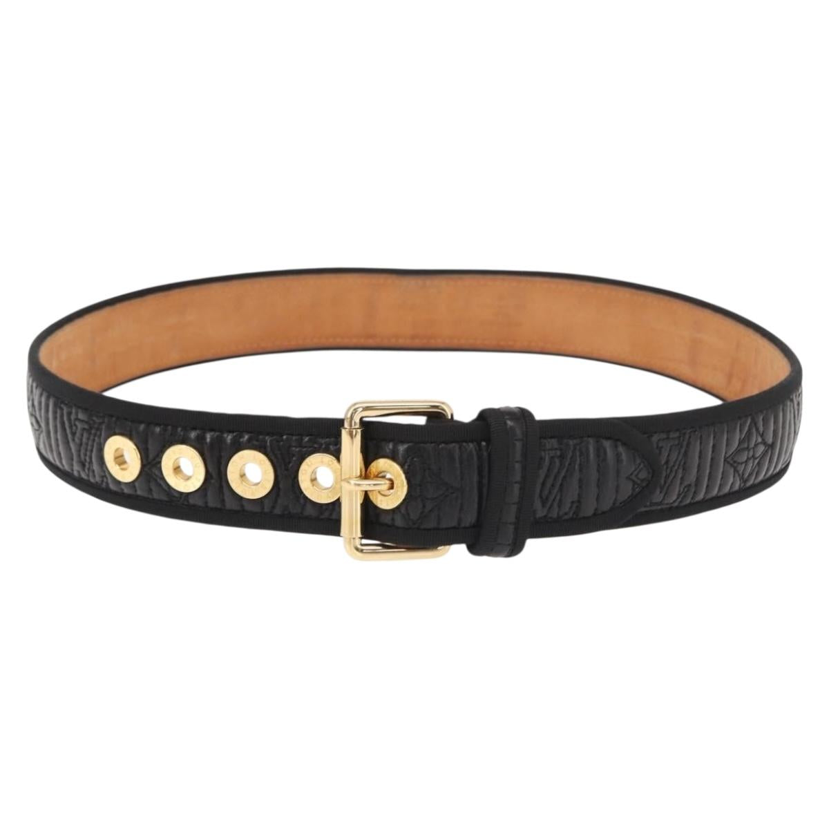LOUIS VUITTON Monogram Antheia Ceinture Belt 34.6"" Black LV Auth 148448