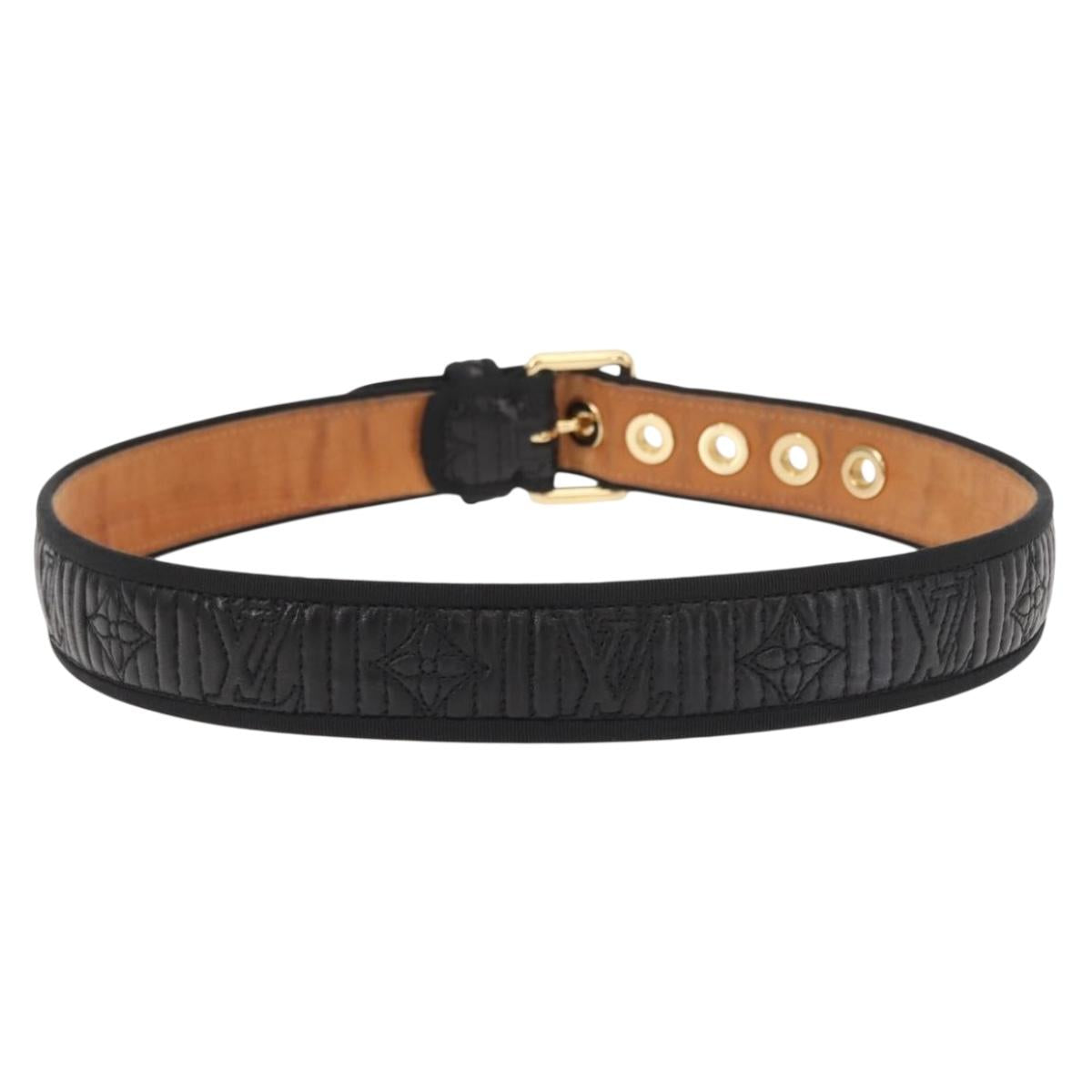 LOUIS VUITTON Monogram Antheia Ceinture Belt 34.6"" Black LV Auth 148448
