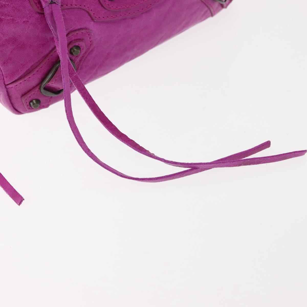 BALENCIAGA Classic Pouch Leather Purple 110481 Auth 148453