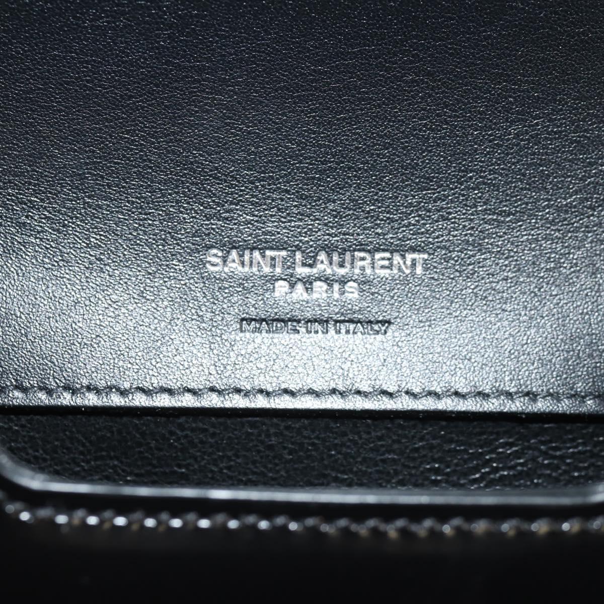 SAINT LAURENT Solferino Shoulder Bag Patent leather Black Silver Auth 148457SAM