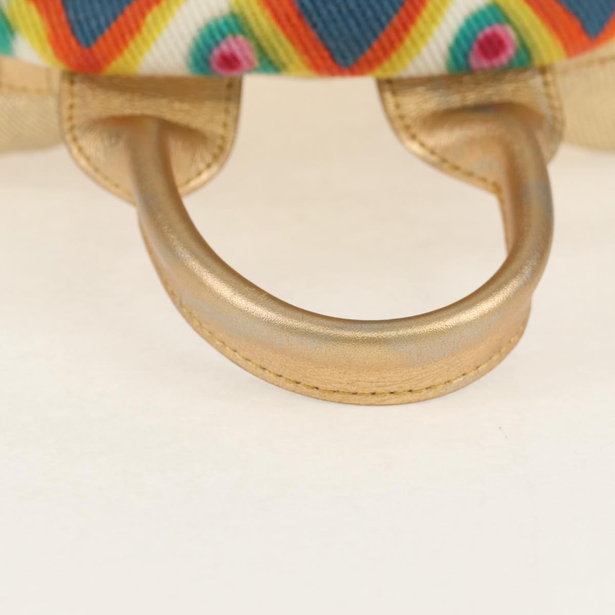 CHANEL Graffiti Backpack Canvas Gold CC Auth 148460SAM