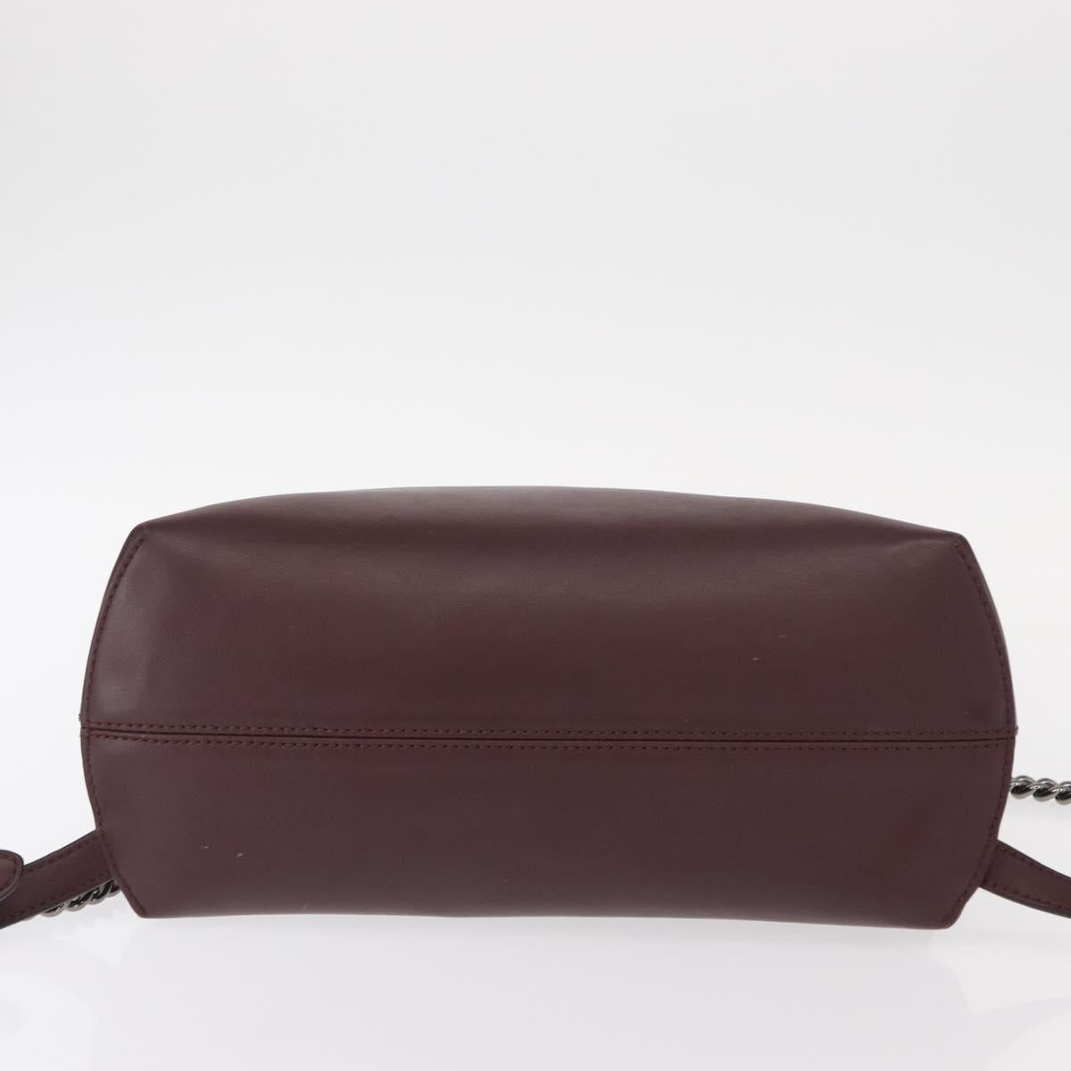 FENDI Back To School Backpack Leather 2way Bordeaux Silver Auth 148468