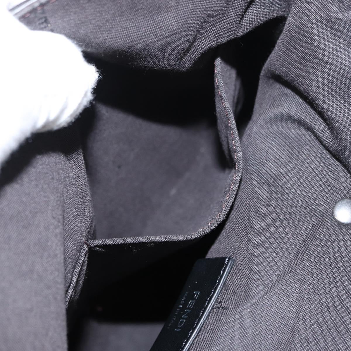 FENDI Back To School Backpack Leather 2way Bordeaux Silver Auth 148468