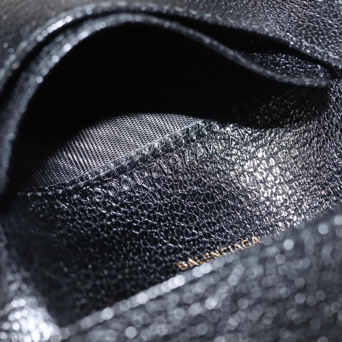 BALENCIAGA Card Case Leather Black 477512 Auth 148472
