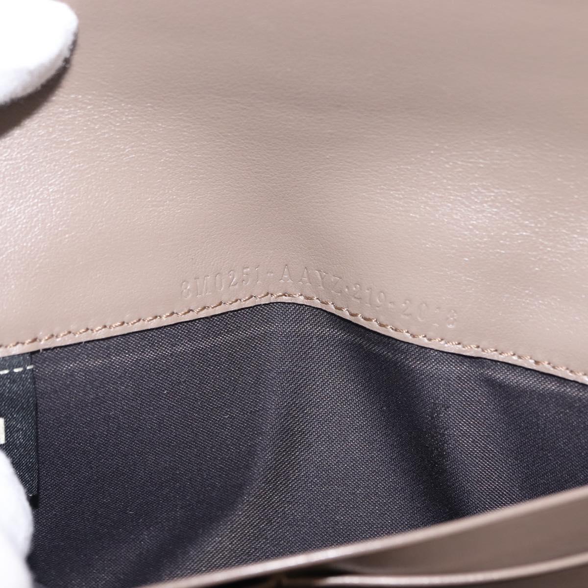 FENDI Long Wallet Leather Beige Gold Auth 148475