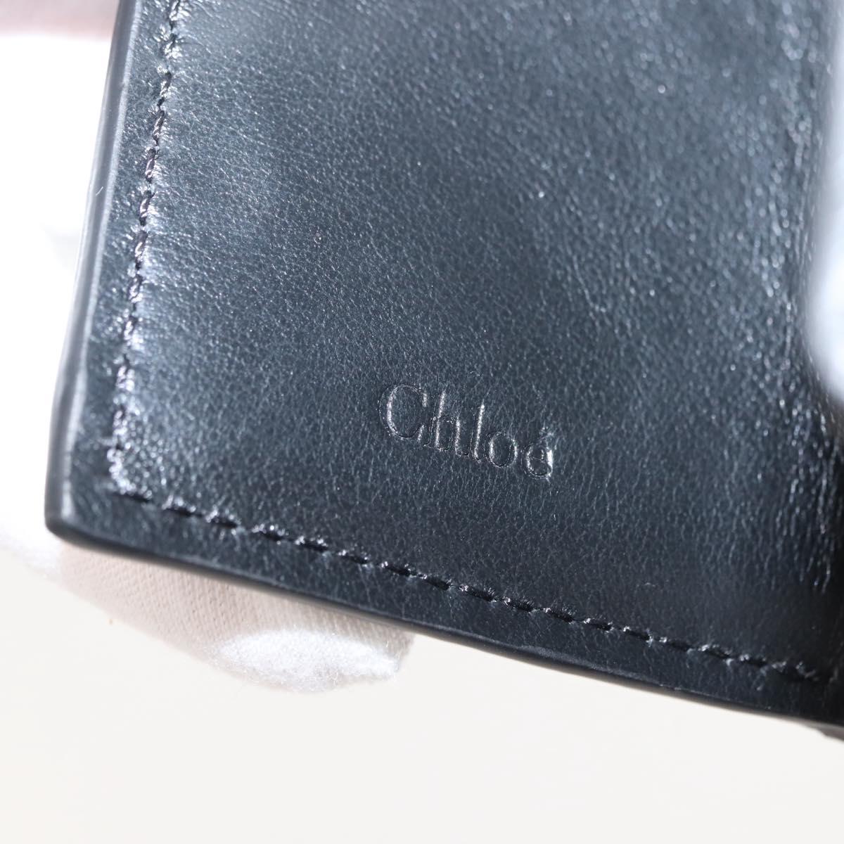Chloe Sense Wallet Leather Black Auth 148476