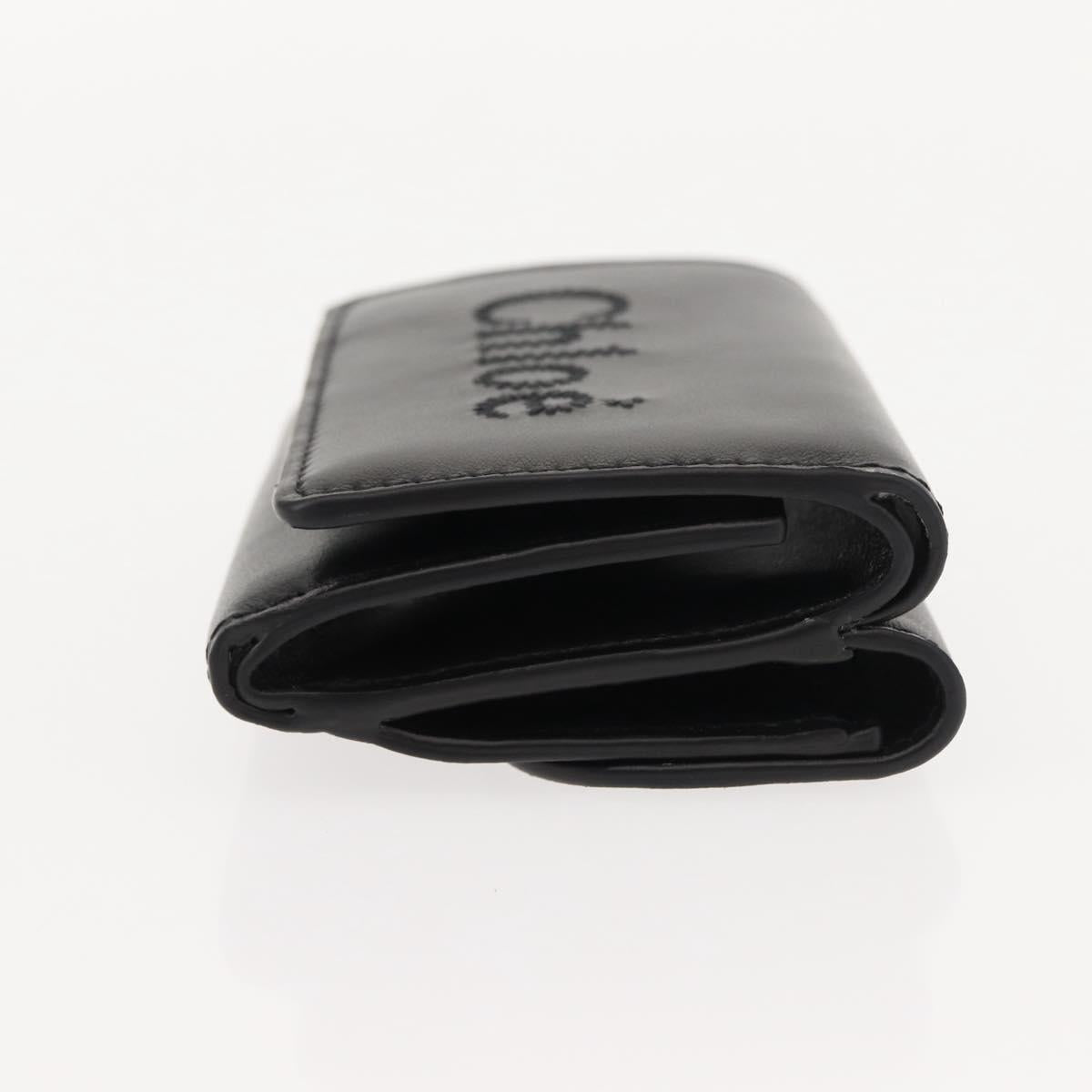 Chloe Sense Wallet Leather Black Auth 148476