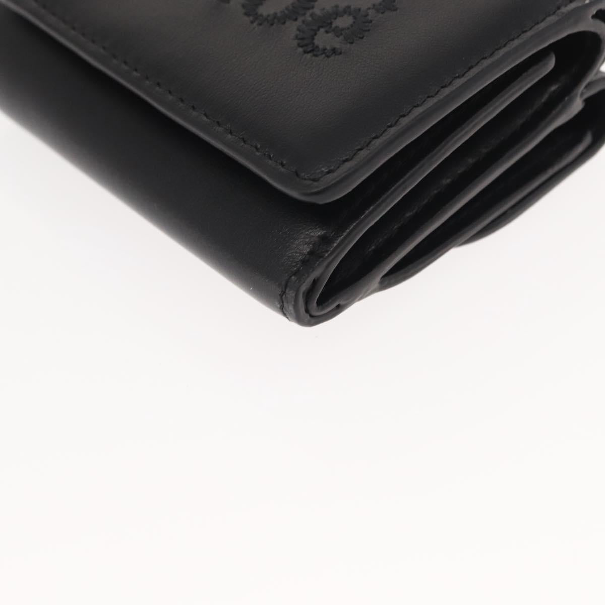 Chloe Sense Wallet Leather Black Auth 148476