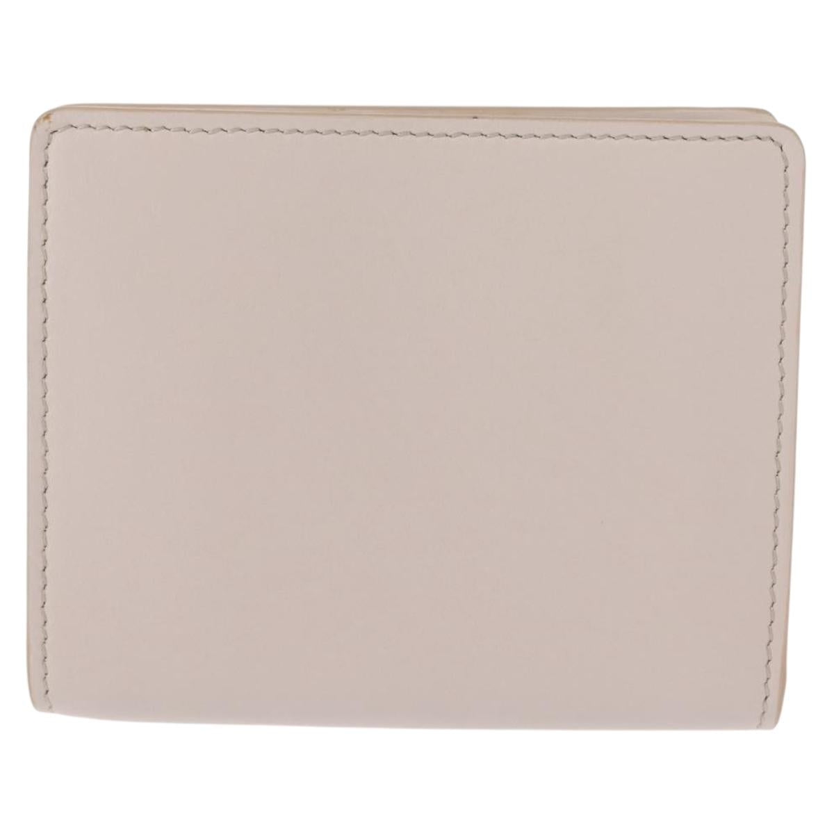 Chloe Sense Wallet Leather Ivory Auth 148477