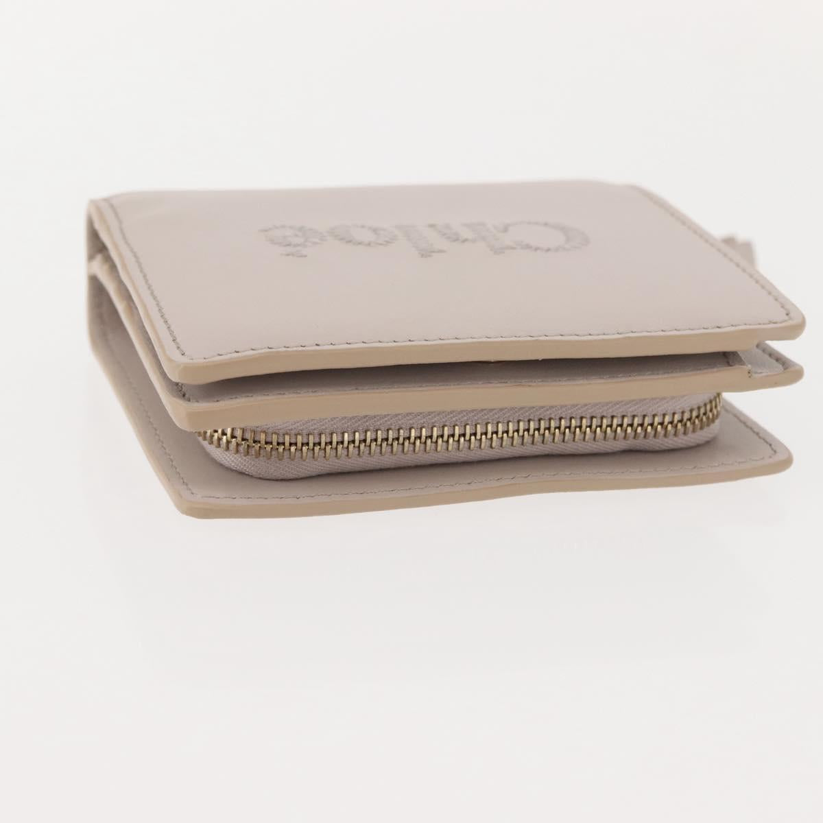 Chloe Sense Wallet Leather Ivory Auth 148477