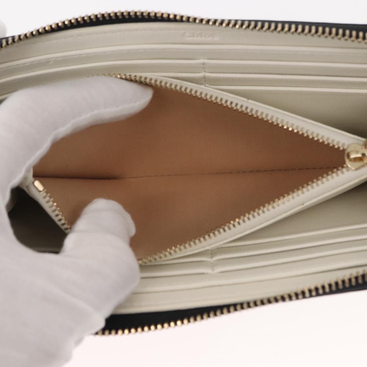 Chloe Sense Wallet Leather Black Auth 148478