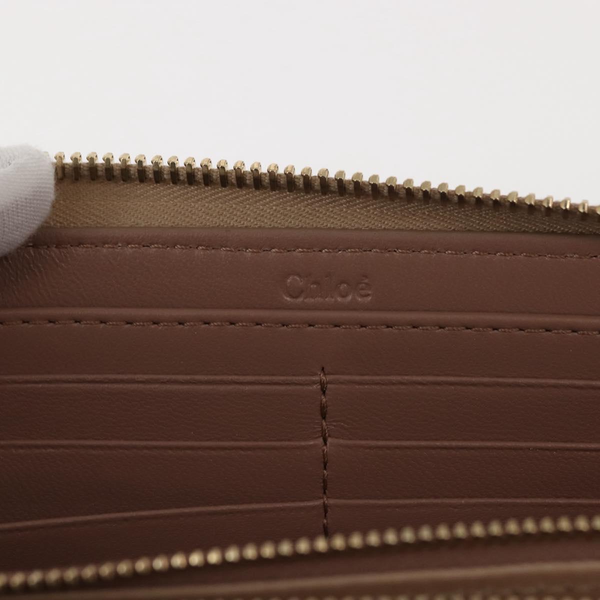Chloe Sense Long Wallet Leather Beige Auth 148479