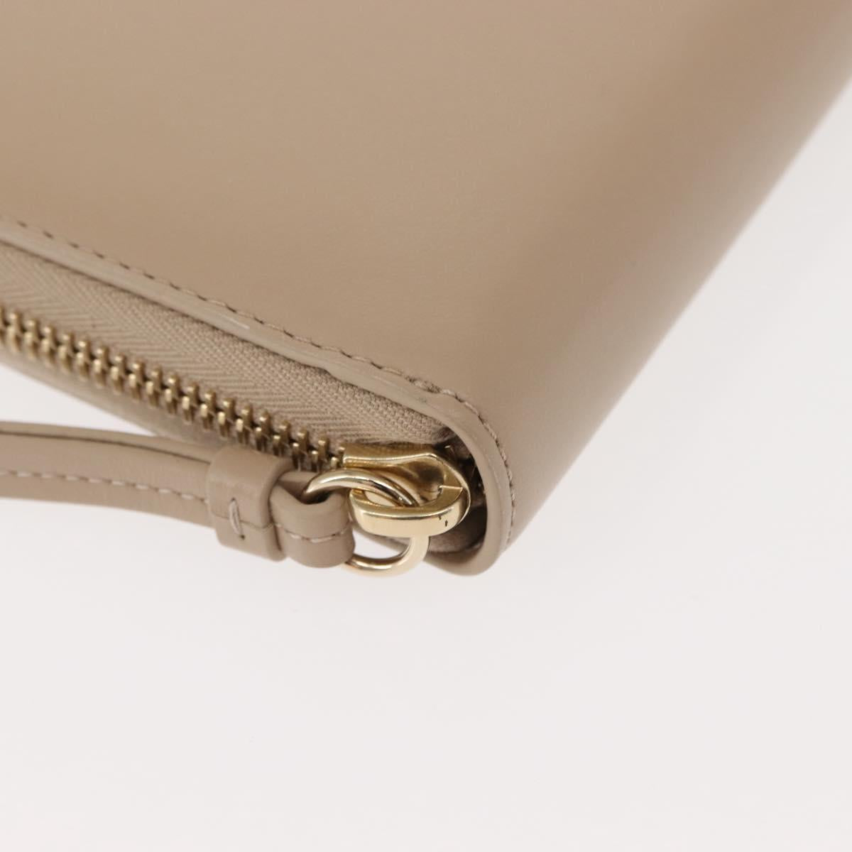 Chloe Sense Long Wallet Leather Beige Auth 148479