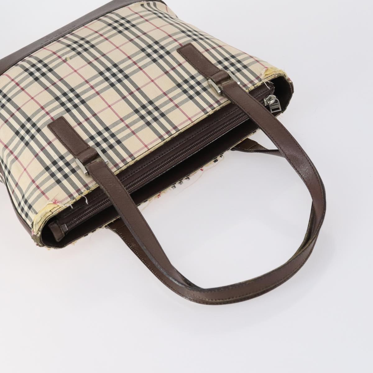 BURBERRY Nova Check Shoulder Bag Nylon Canvas 4 Set Beige Brown black Auth 148484