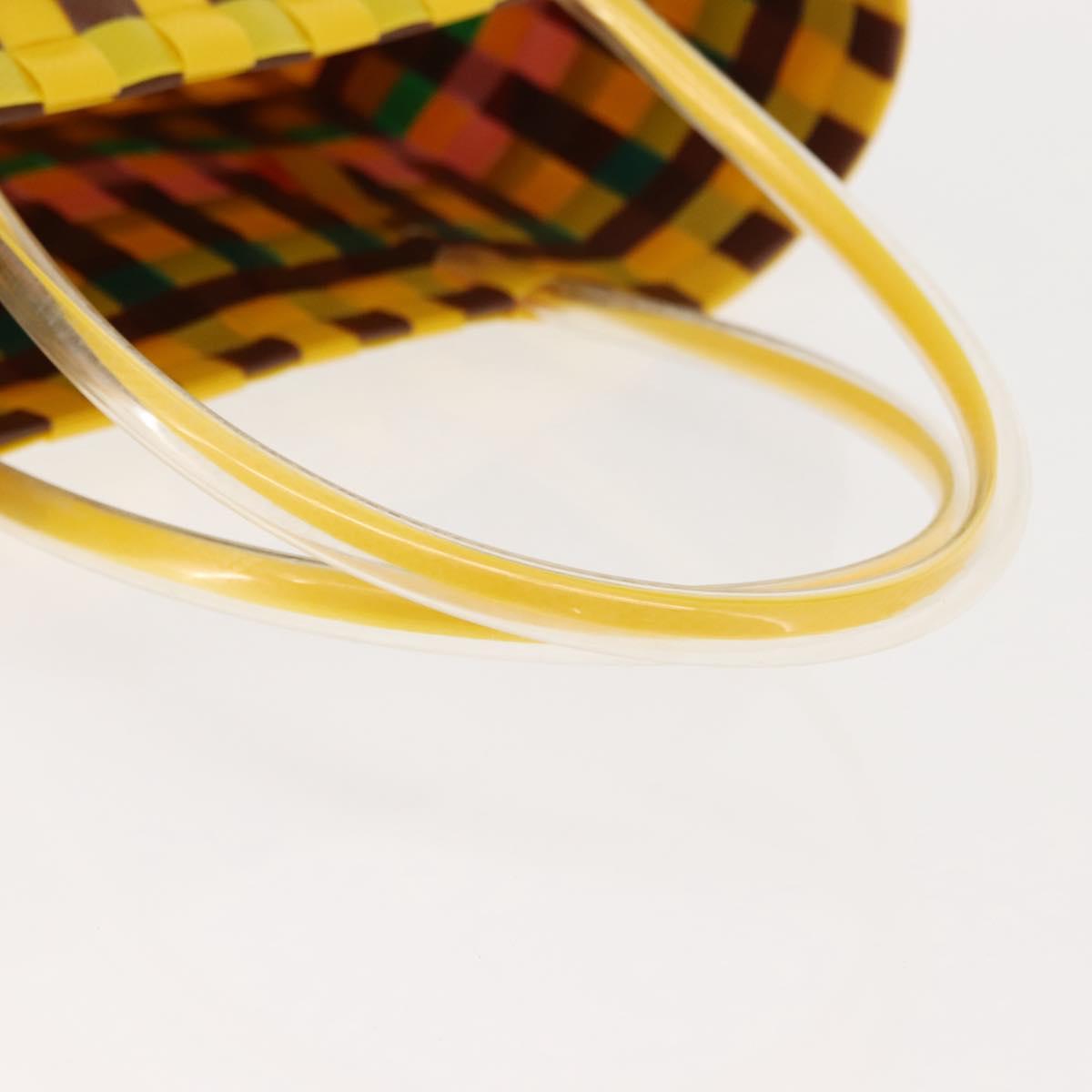 MARNI Flower Cafe Basket Hand Bag Leather Multicolor Auth 148485