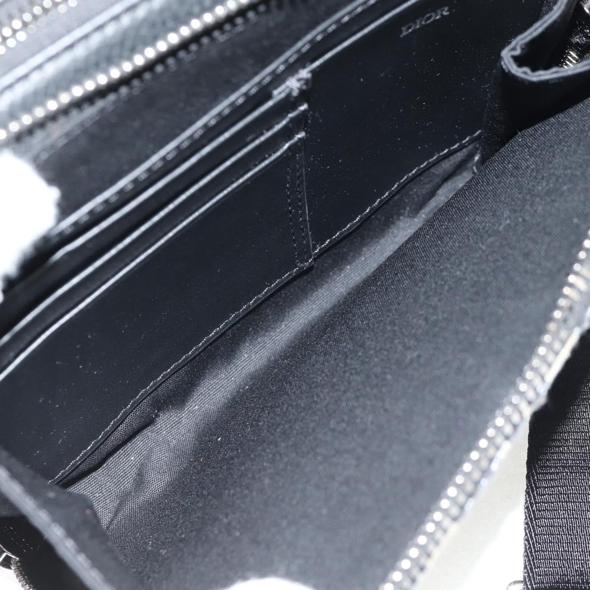 Christian Dior Trotter Canvas Oblique Shoulder Bag Navy Silver Auth 148526M