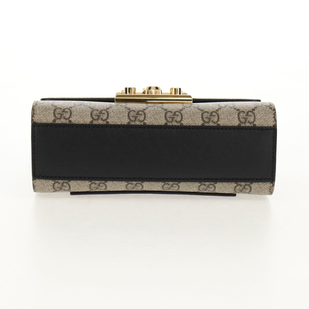 GUCCI GG Supreme Chain Shoulder Bag PVC Beige Gold 409487 Auth 148528M