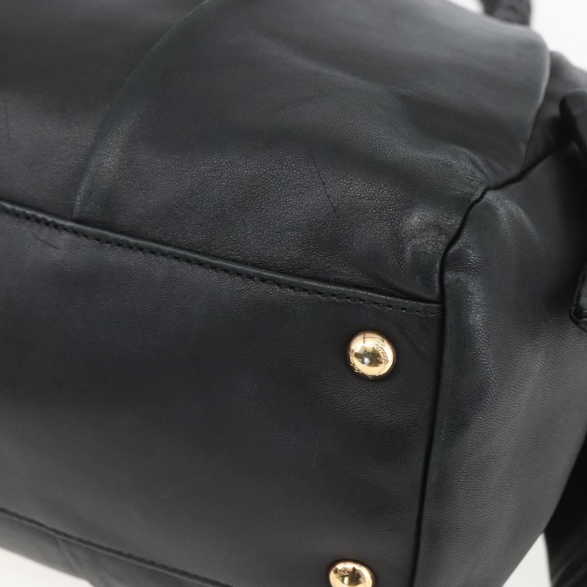 Salvatore Ferragamo Semi Shoulder Bag Leather Black Gold Auth 148535V