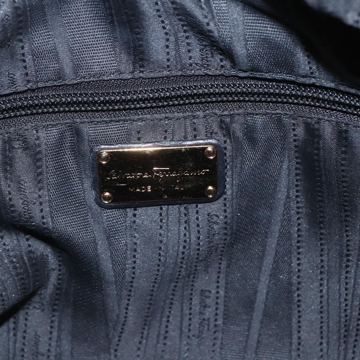 Salvatore Ferragamo Semi Shoulder Bag Leather Black Gold Auth 148535V