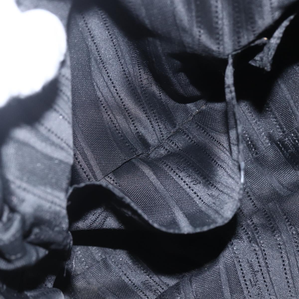 Salvatore Ferragamo Semi Shoulder Bag Leather Black Gold Auth 148535V