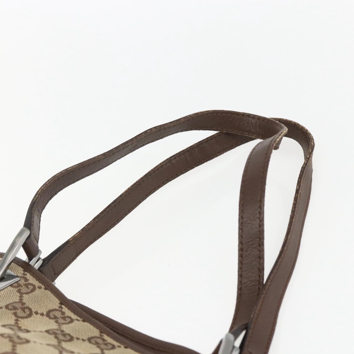 GUCCI GG Canvas Tote Bag Beige Silver 31242 Auth 148537
