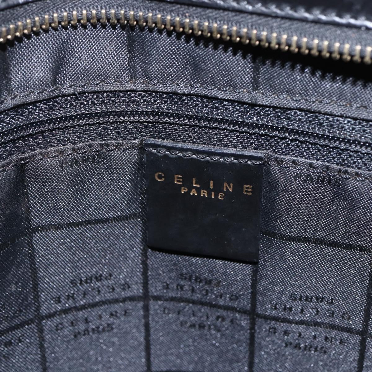 CELINE Macadam Canvas Shoulder Bag Vinyl Brown Gold Auth 148538