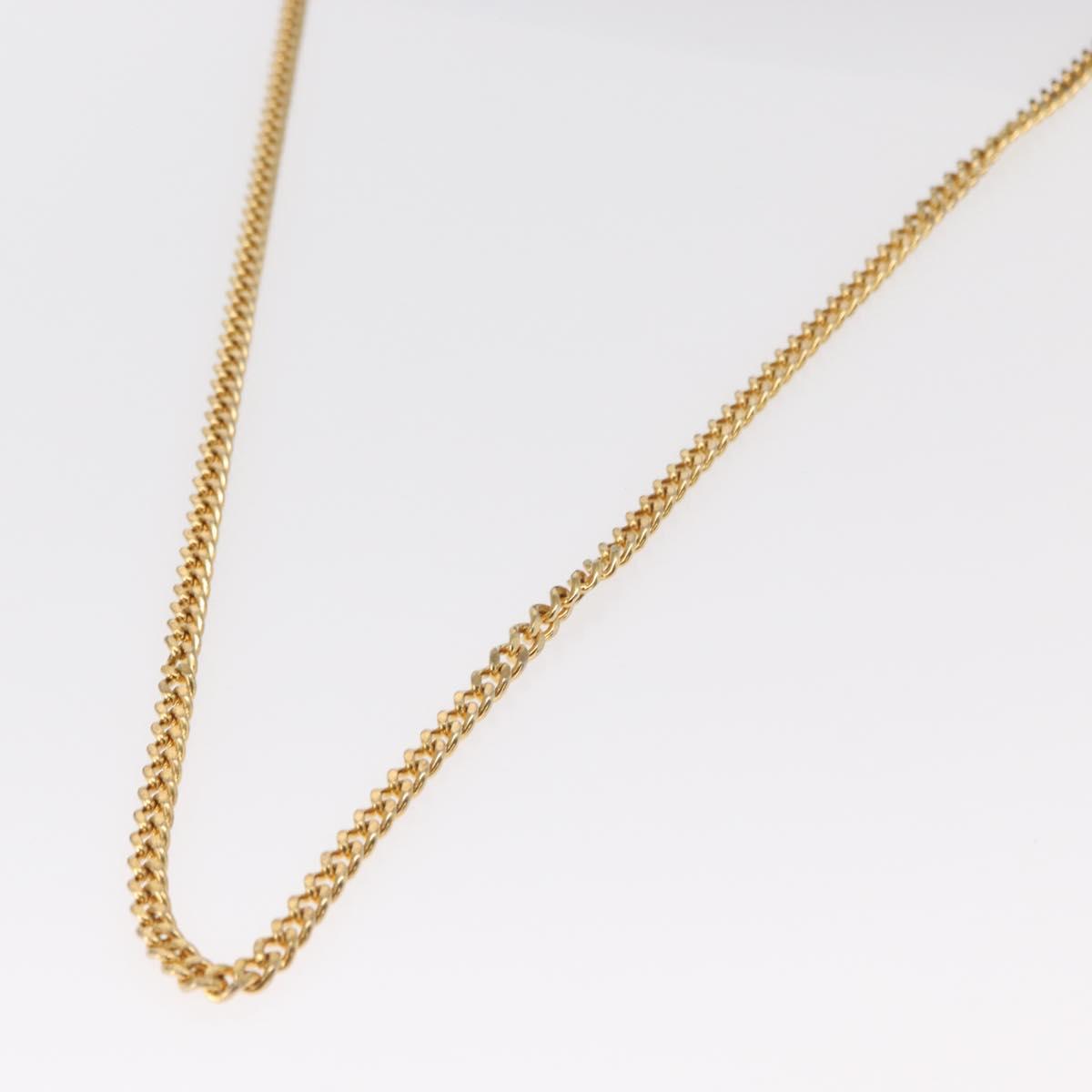 Christian Dior Chain Shoulder Bag Nylon Navy Gold Auth 148541