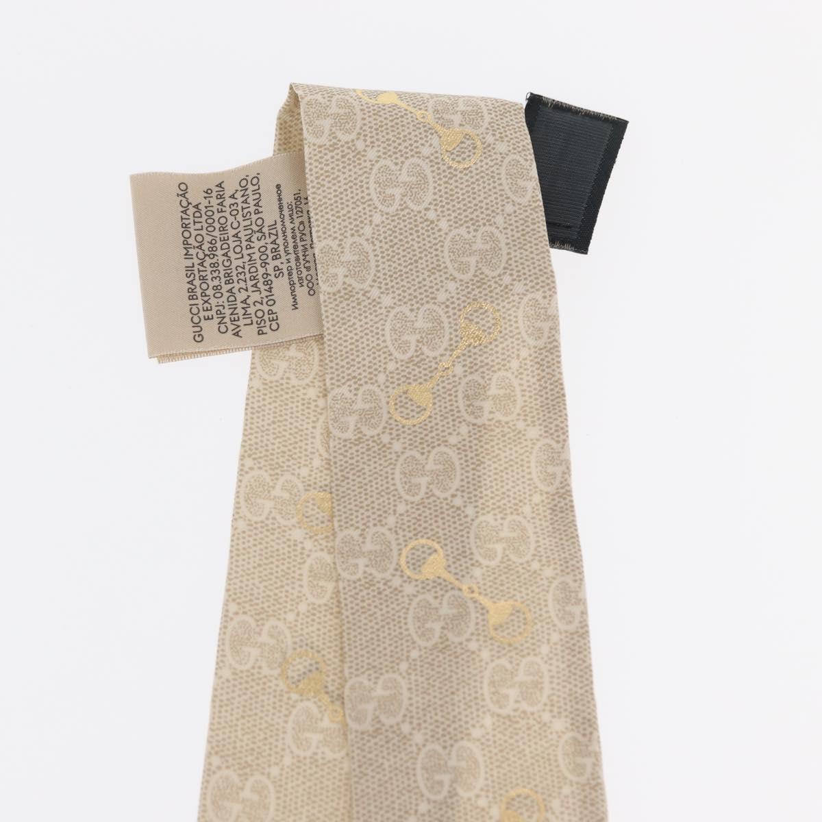 GUCCI Scarf Silk Old GUCCI Beige Pink 663719 Auth 148546M