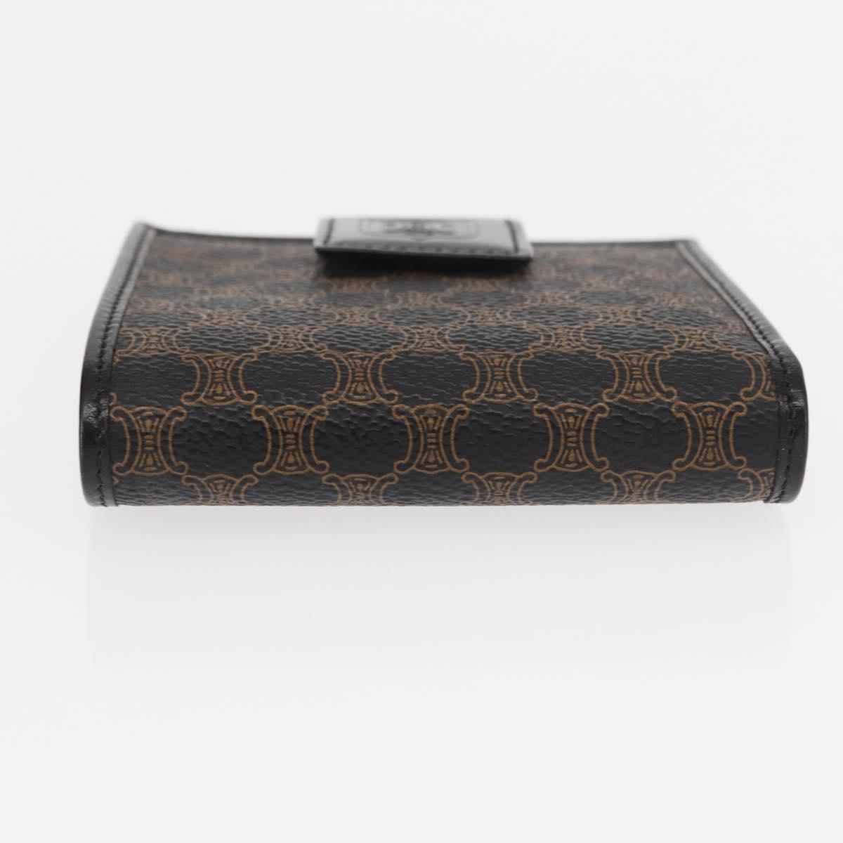 CELINE Macadam Canvas Wallet PVC Leather Black Auth 148550V