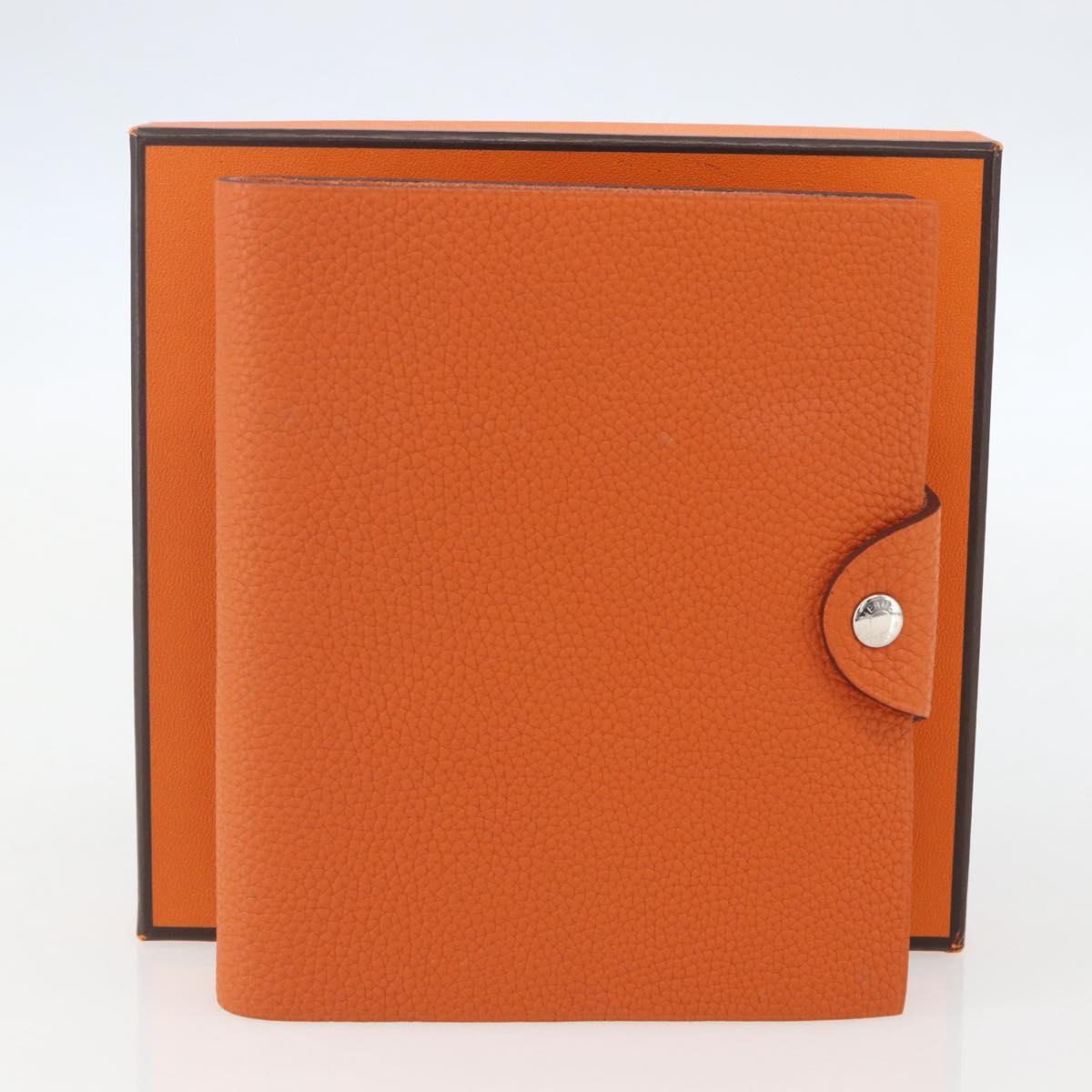 HERMES Note Planner Leather Orange Auth 148559M