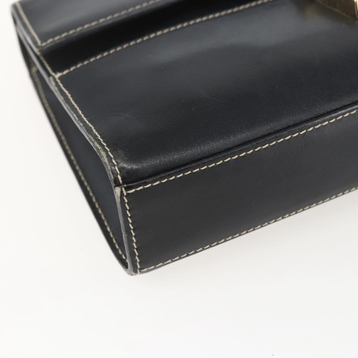 GUCCI Shoulder Bag Leather Black Gold 001 4214 Auth 148566