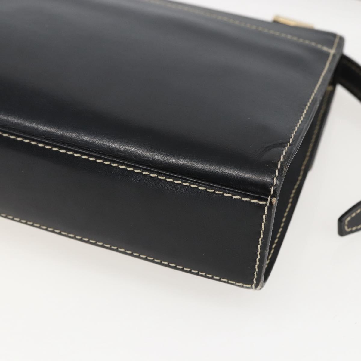 GUCCI Shoulder Bag Leather Black Gold 001 4214 Auth 148566
