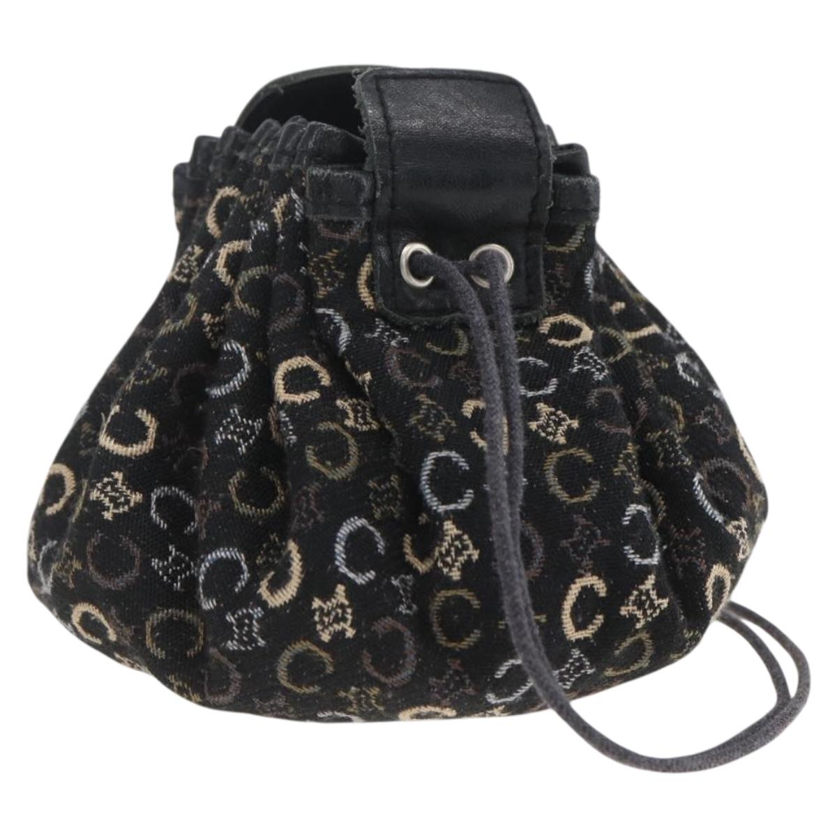 CELINE C Macadam Canvas Purse Pouch Navy Auth 148573V