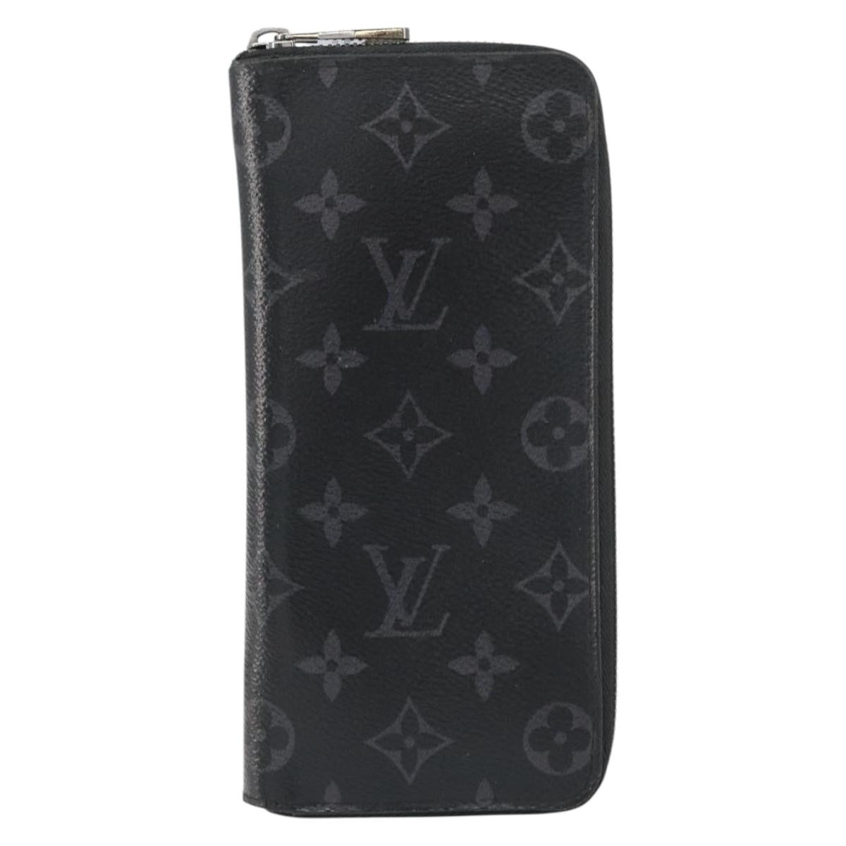 LOUIS VUITTON Monogram Eclipse Zippy Wallet Vertical Wallet M62295 Auth 148576