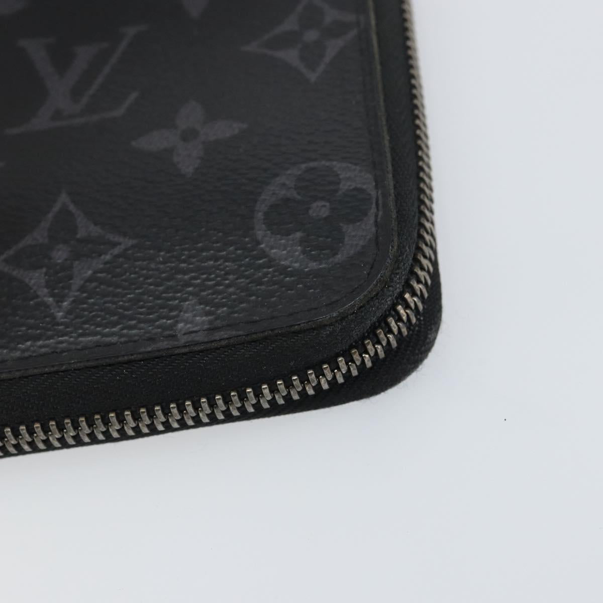 LOUIS VUITTON Monogram Eclipse Zippy Wallet Vertical Wallet M62295 Auth 148576